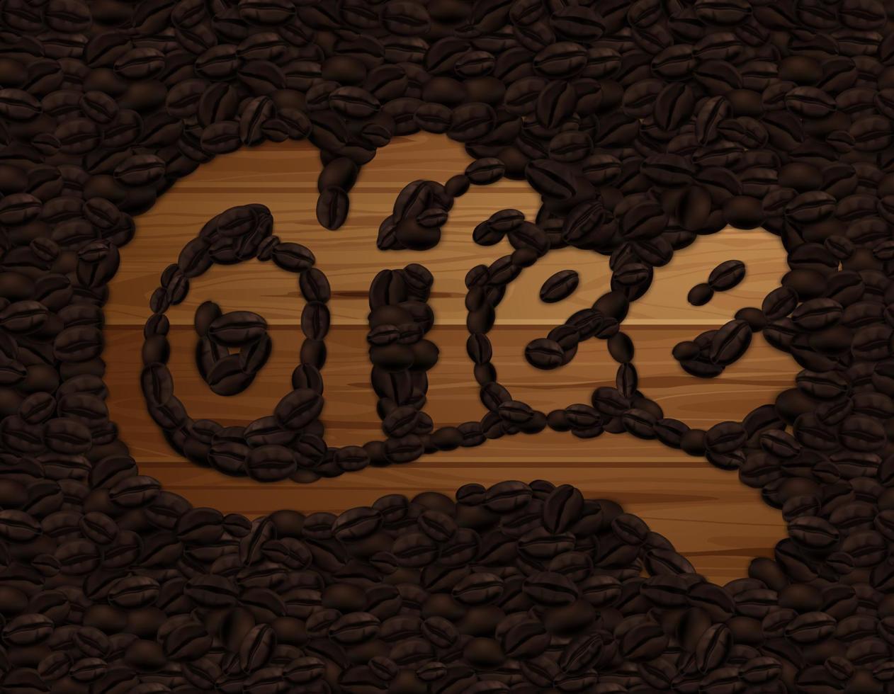 Coffee Beans on wooden table vector