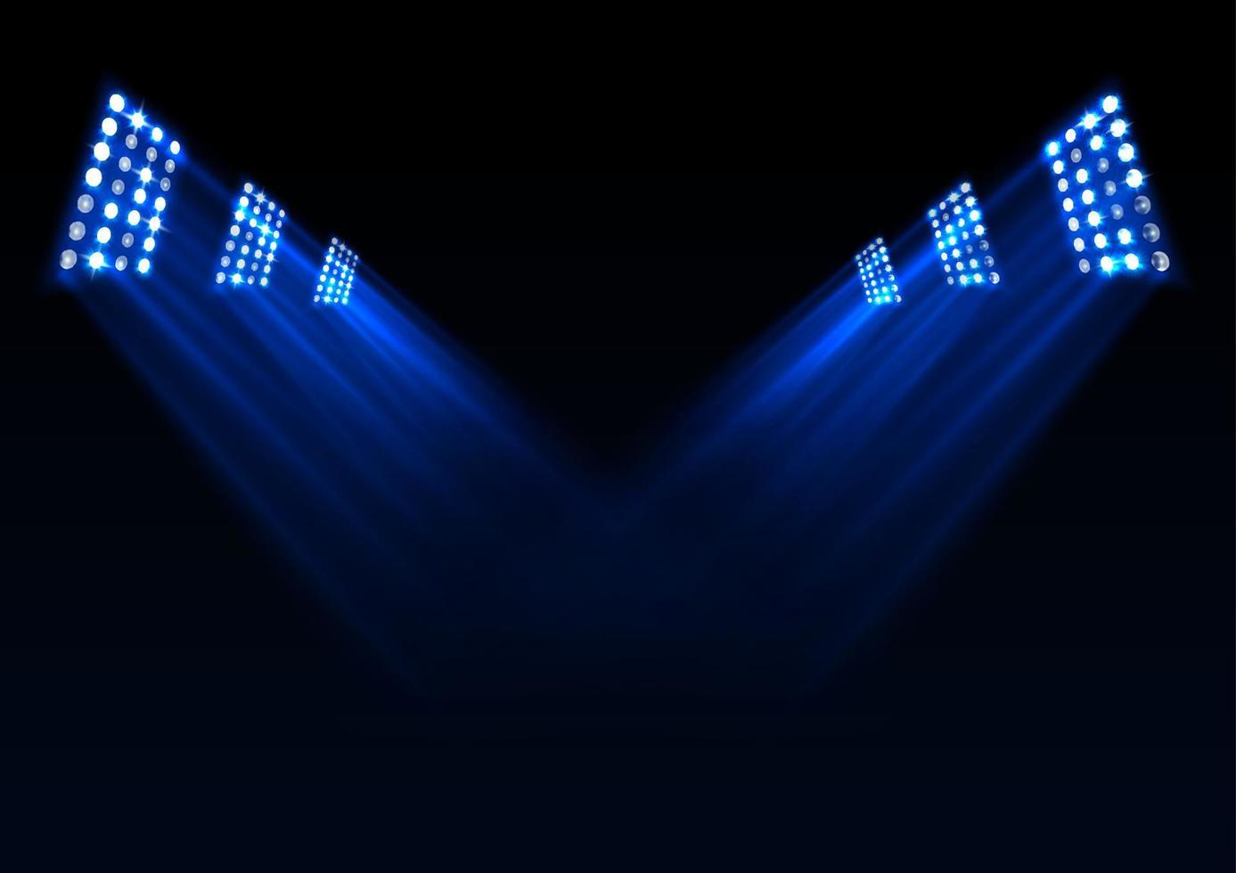 Blue stage lights background vector