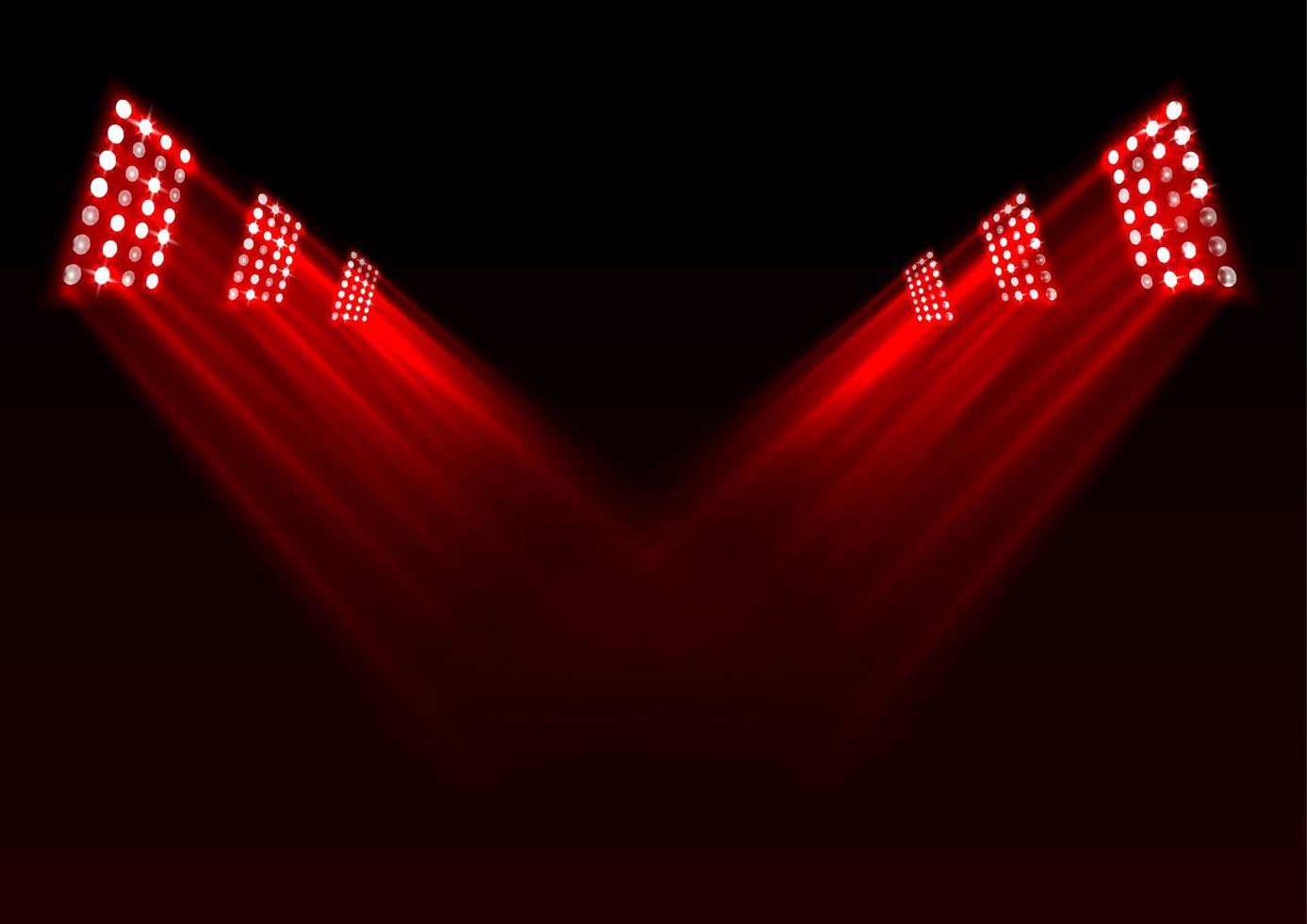 Red stage lights background vector