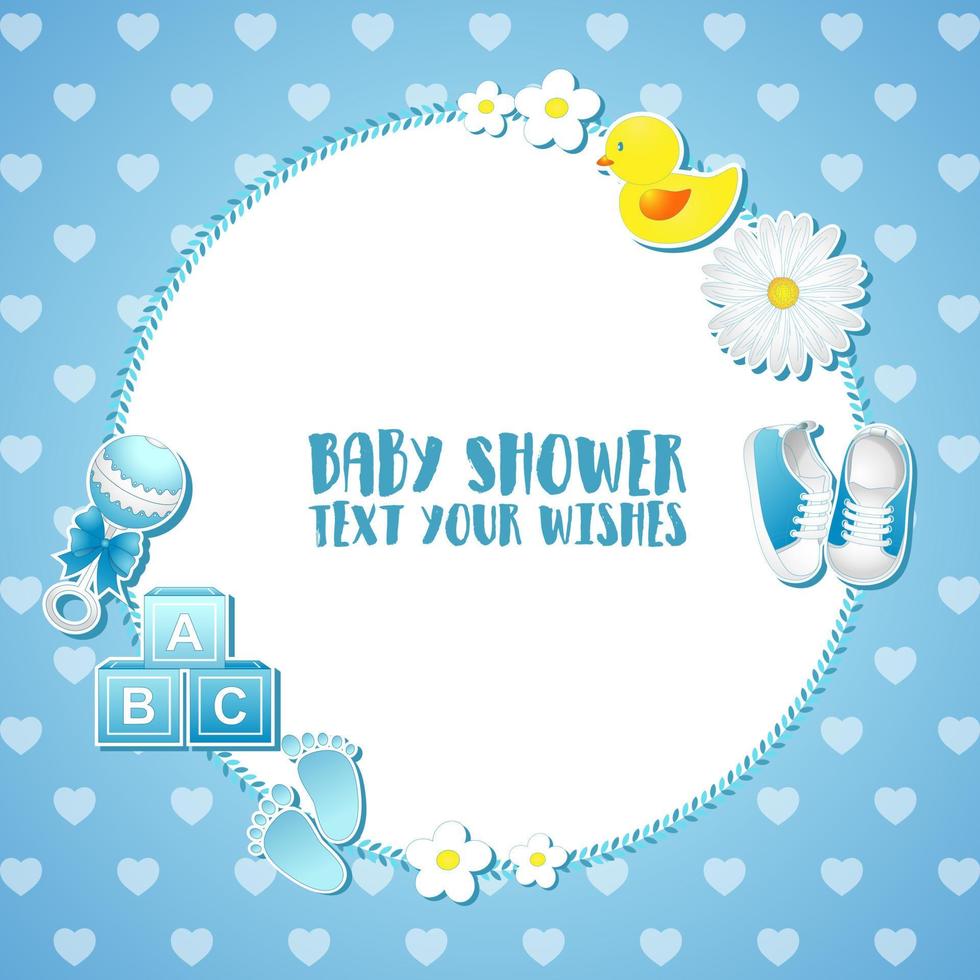tarjeta de invitación de ducha de bebé vector