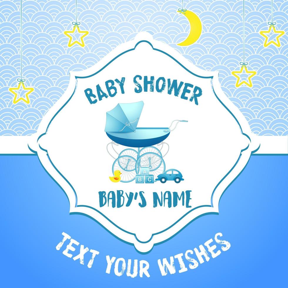 Baby shower invitation card template vector