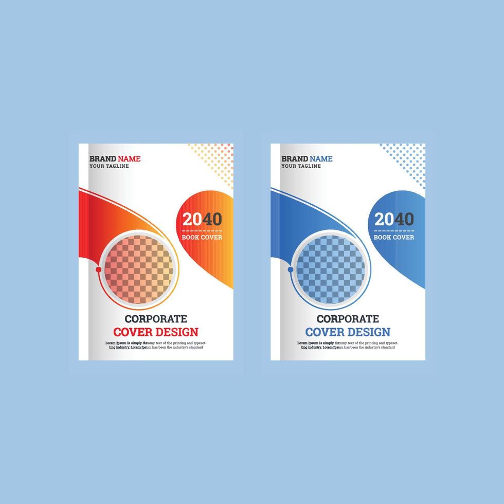 Multipurpose corporate book cover design template A4 vector