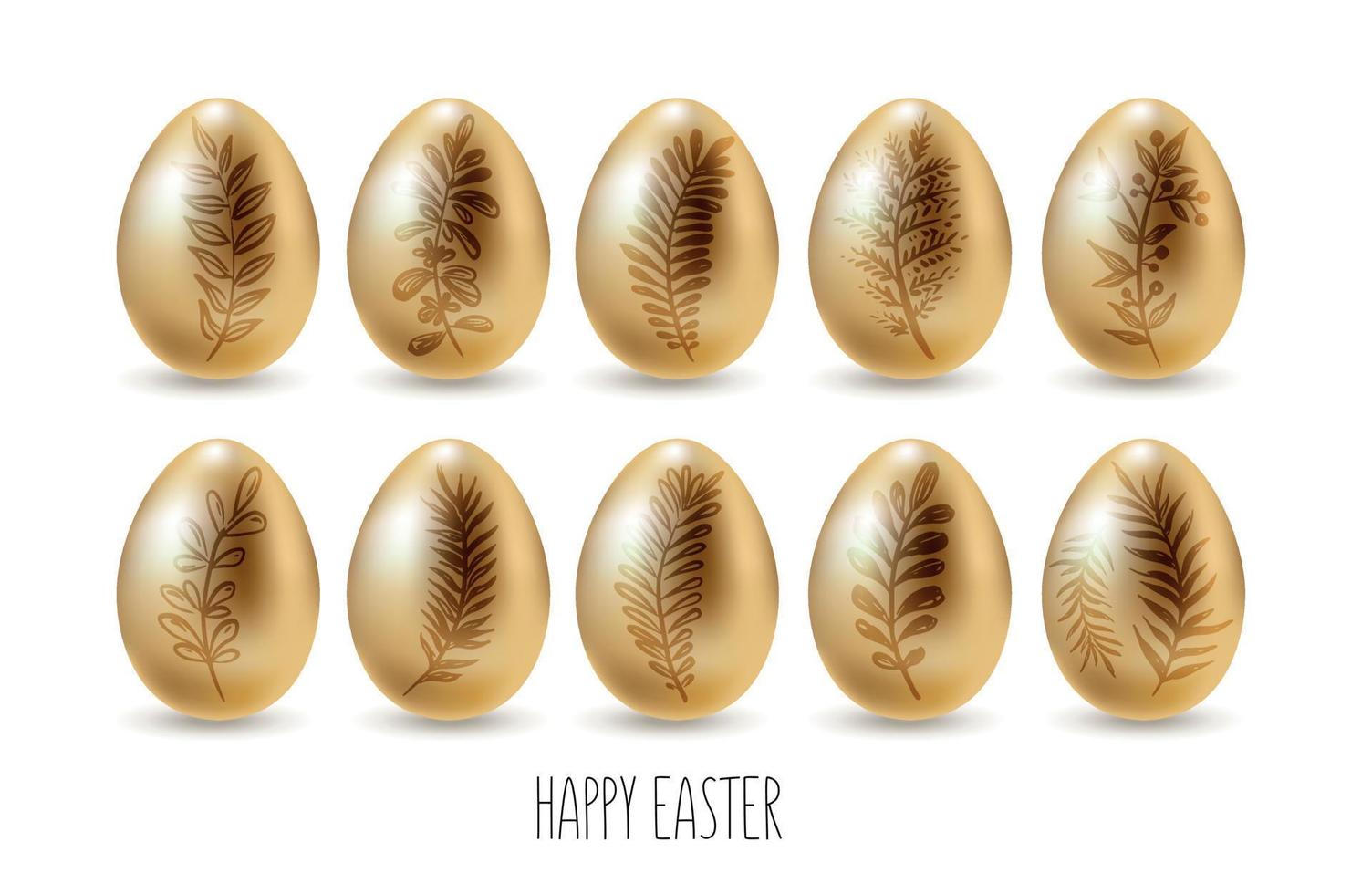 Easter eggs, Happy Easter. Vector illustration. Hand drawn