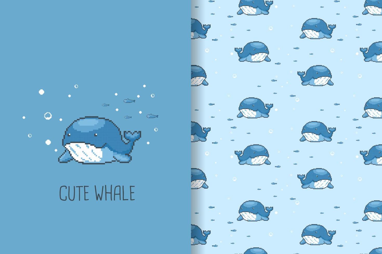 cute whale pattern vector