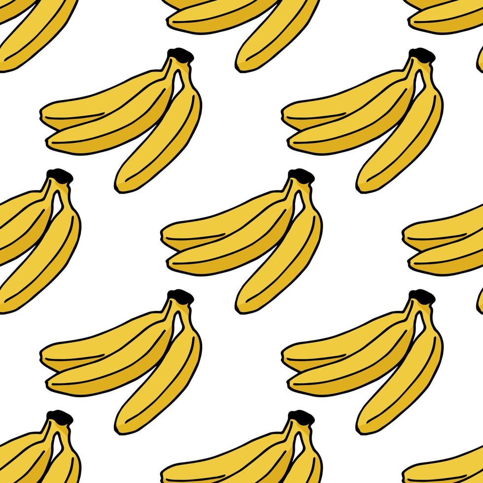 Seamless pattern with creative banana on white background vector