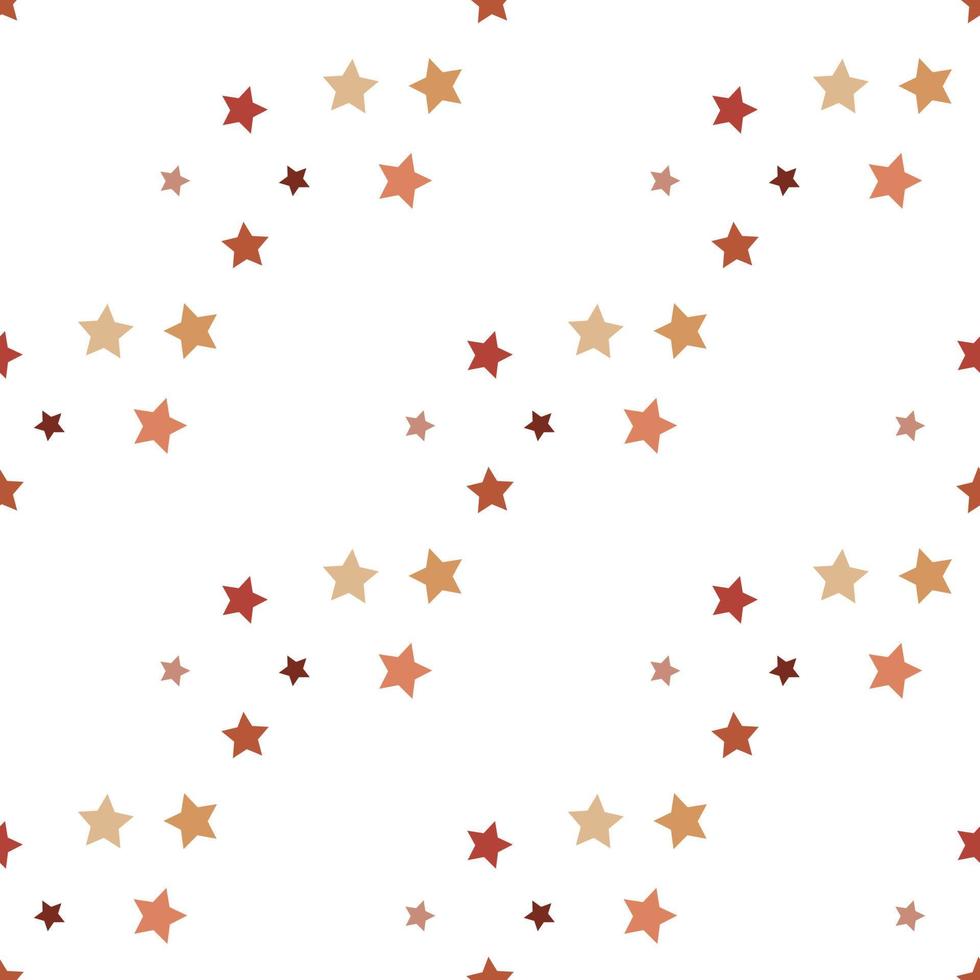 patrón impecable en encantadoras y acogedoras estrellas naranjas sobre fondo blanco para cuadros, telas, textiles, ropa, manteles y otras cosas. imagen vectorial vector