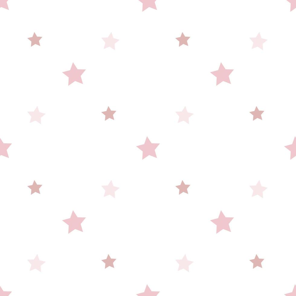 patrón impecable en estrellas rosas claras encantadas sobre fondo blanco para tela escocesa, tela, textil, ropa, mantel y otras cosas. imagen vectorial vector