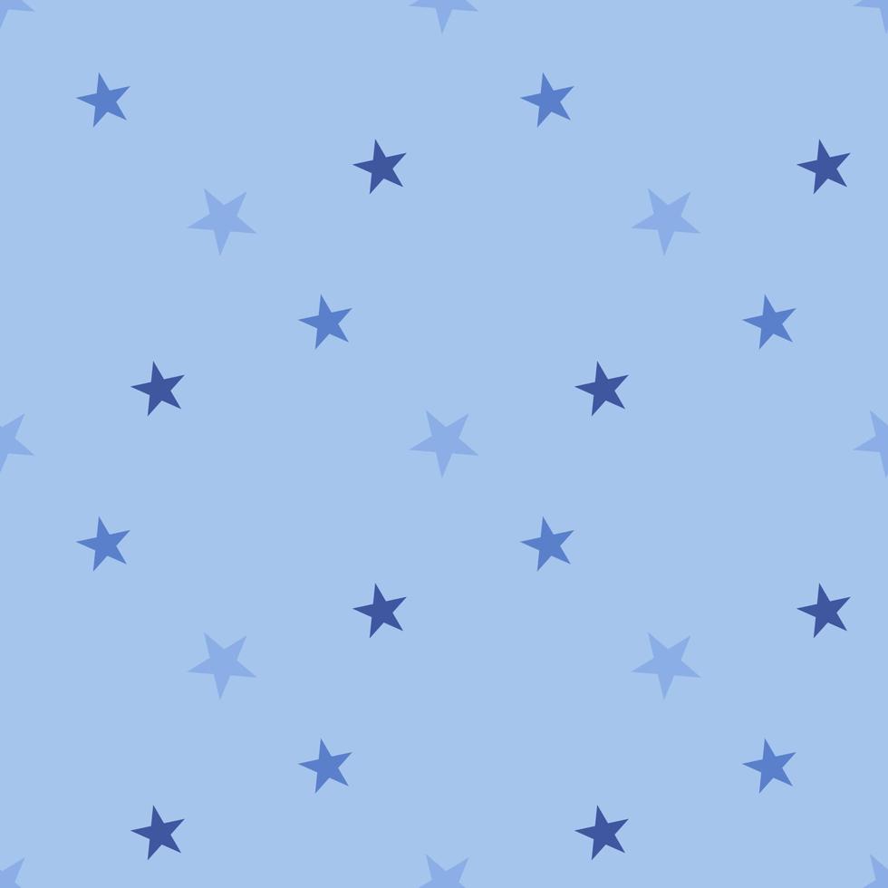 patrón impecable con estrellas azules sobre fondo azul claro para tela escocesa, tela, textil, ropa, tarjetas, postales, papel de scrapbooking, mantel y otras cosas. imagen vectorial vector