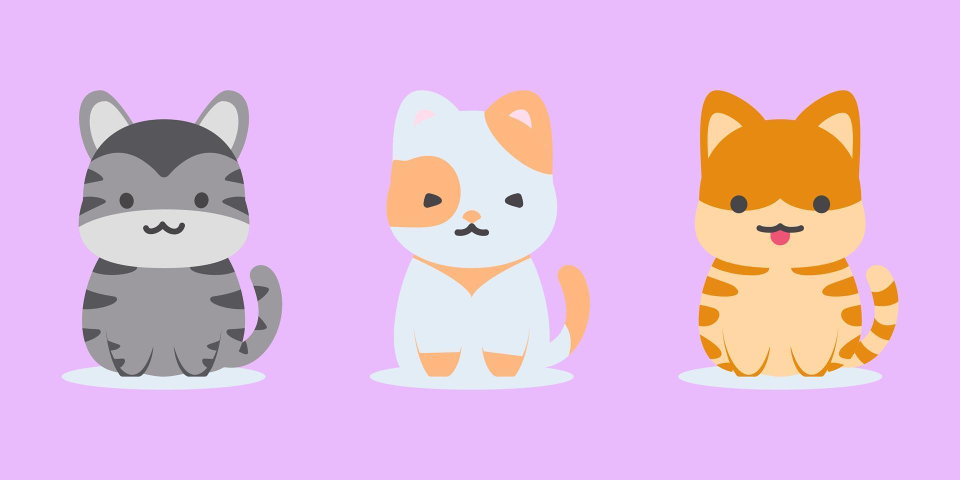 Cute Cat Hand Drawn vector