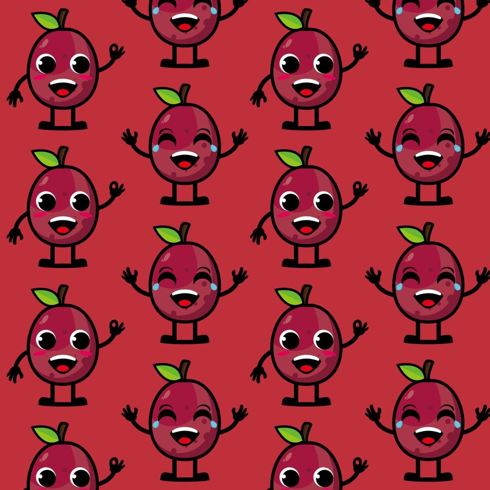 Cute funny cartoon character passion fruit on dark red background.Vector cartoon kawaii character illustration design vector