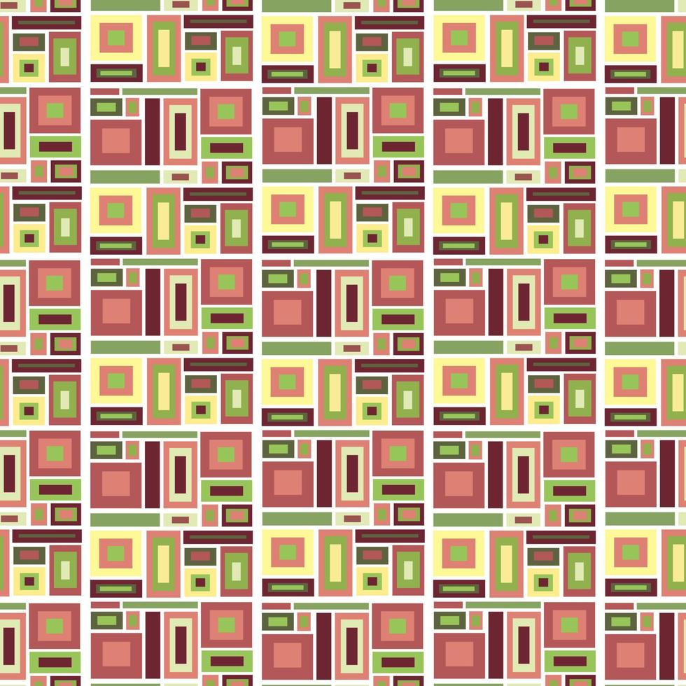 Seamless abstract pattern in yellow, red and green colors for plaid, fabric, textile, clothes, tablecloth and other things. Vector image.