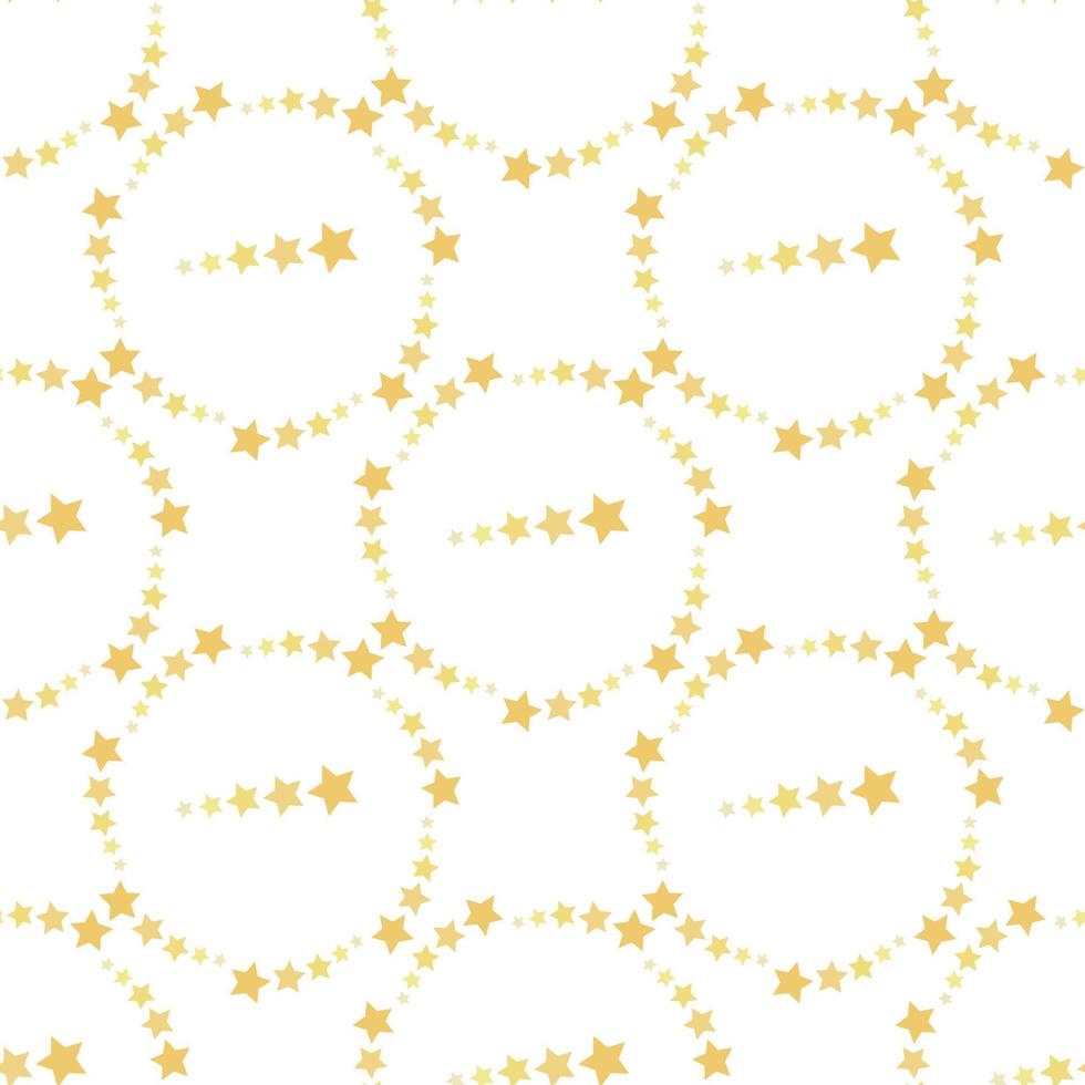 patrón impecable con marcos redondos de estrellas amarillas sobre fondo blanco para tela escocesa, tela, textil, ropa, tarjetas, postales, papel de scrapbooking, mantel y otras cosas. imagen vectorial vector