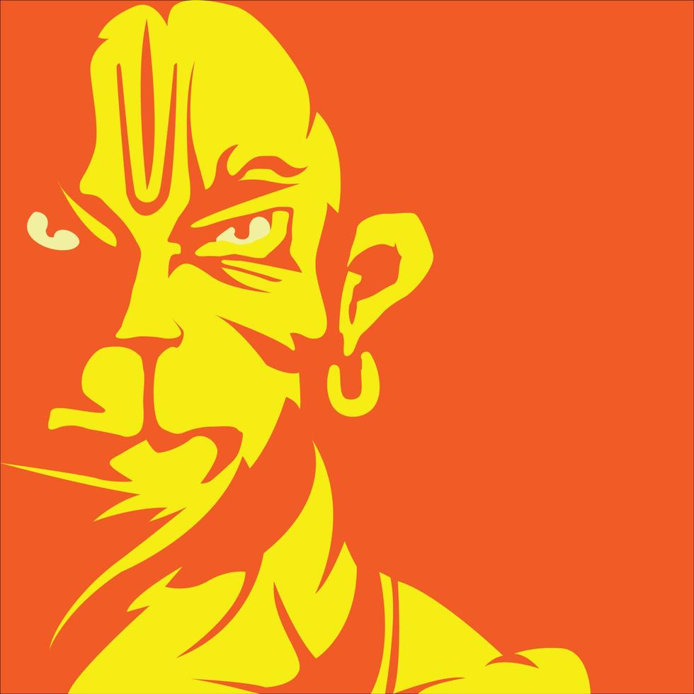 Lord Hanuman on abstract background for Hanuman Jayanti festival of India vector