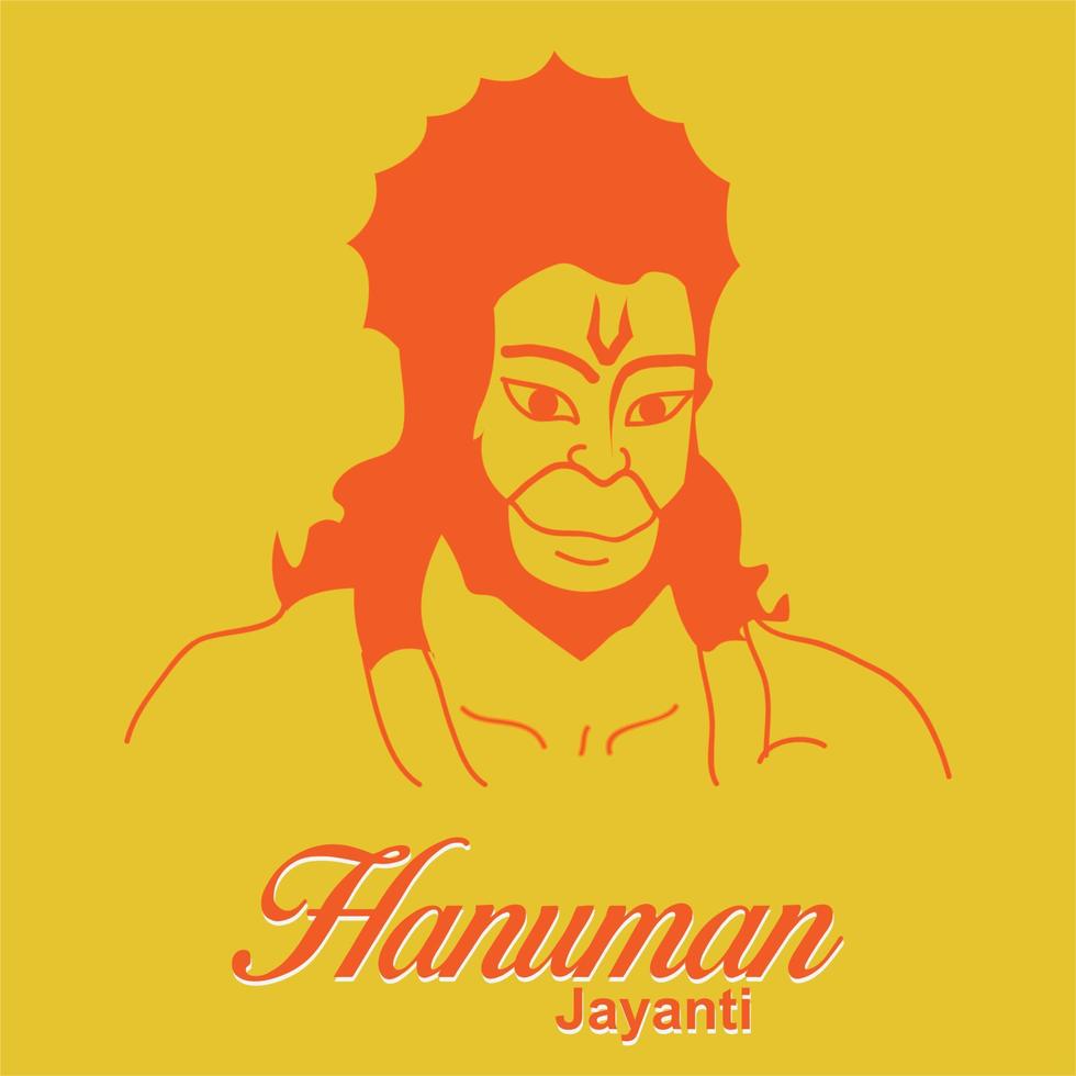 Hanuman Jayanti poster wallpaper design, Hindu God silhouette background, vector banner