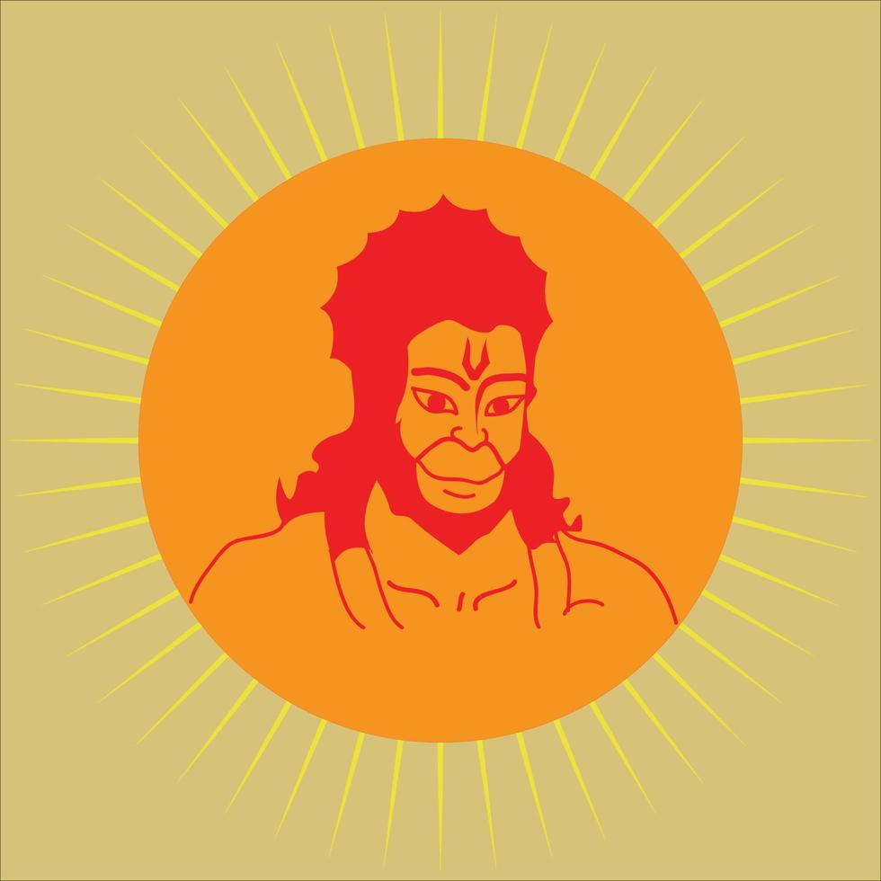 Lord Hanuman on abstract background for Hanuman Jayanti festival of India vector