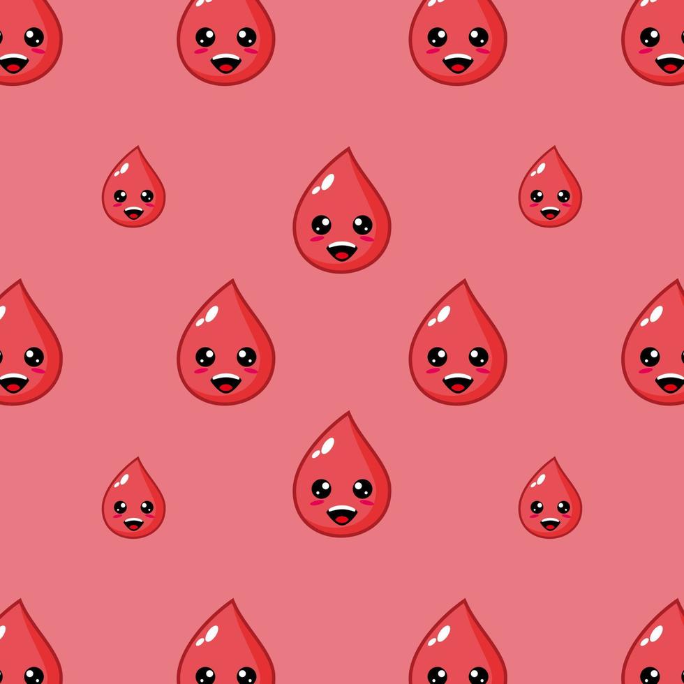 Cute funny cartoon character blood drop on background.Vector cartoon kawaii character illustration design on wallpaper vector