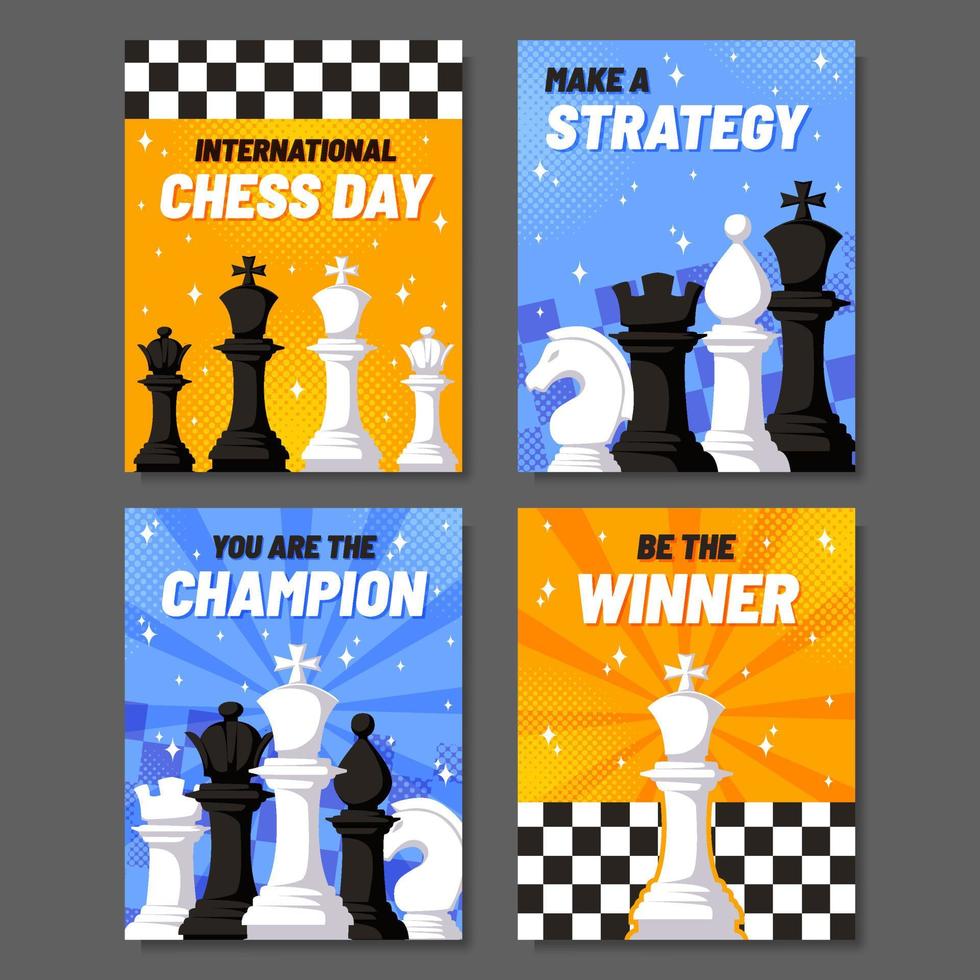 International Chess Day Card vector