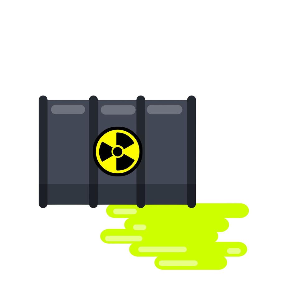 Barrel of radioactive waste. vector