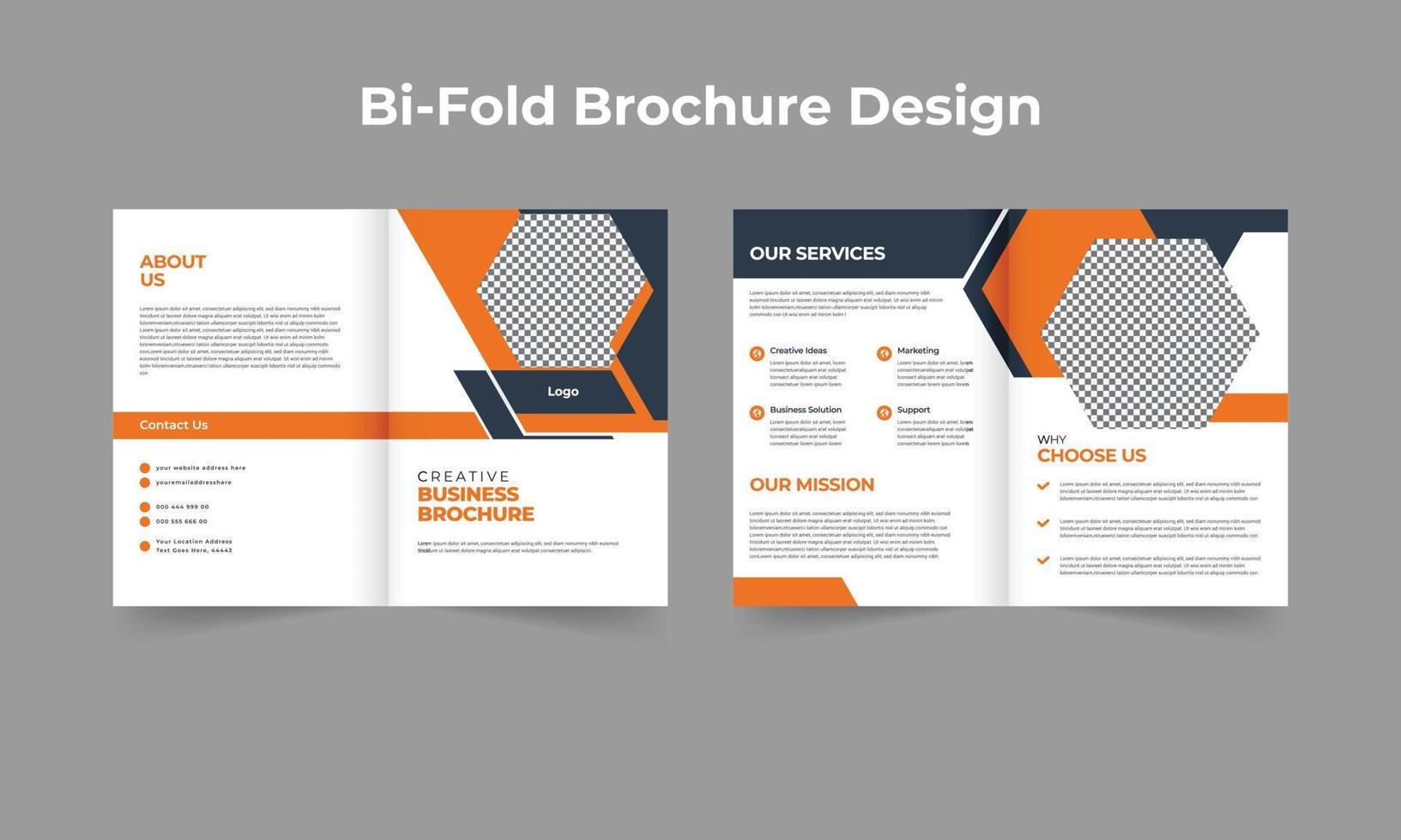 Bifold Brochure Design. Corporate business bifold brochure design template. vector