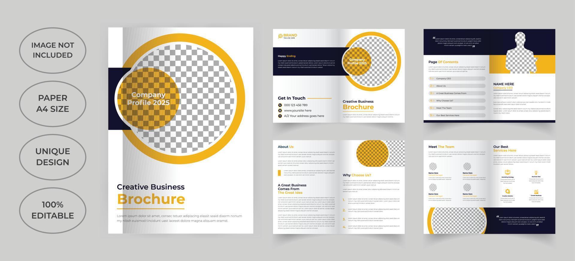 Eight pages business brochure template vector