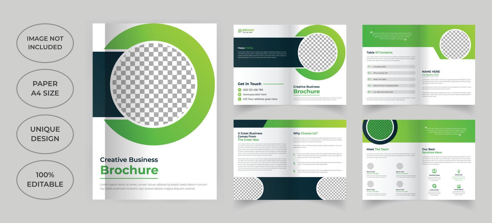 Eight pages corporate brochure template vector