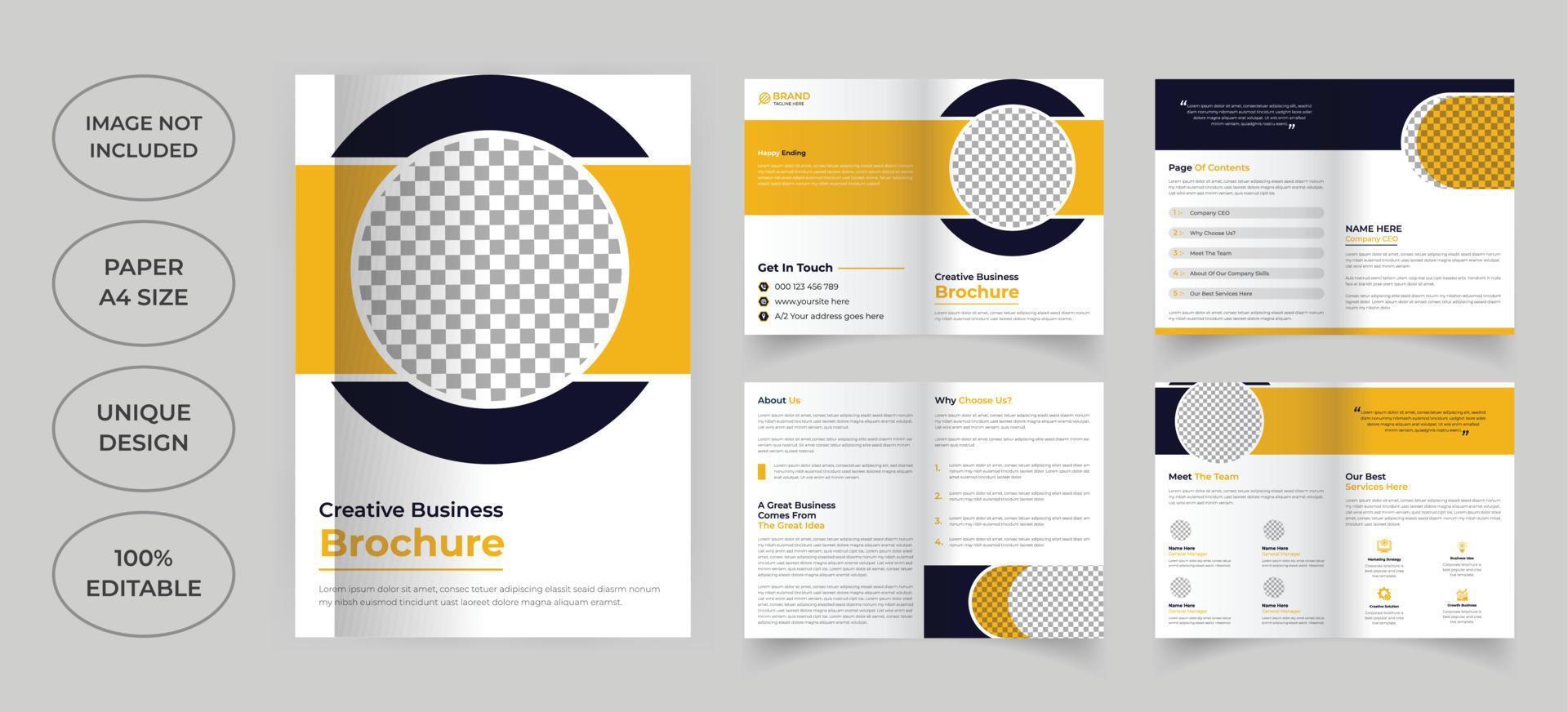 Eight pages corporate brochure template vector