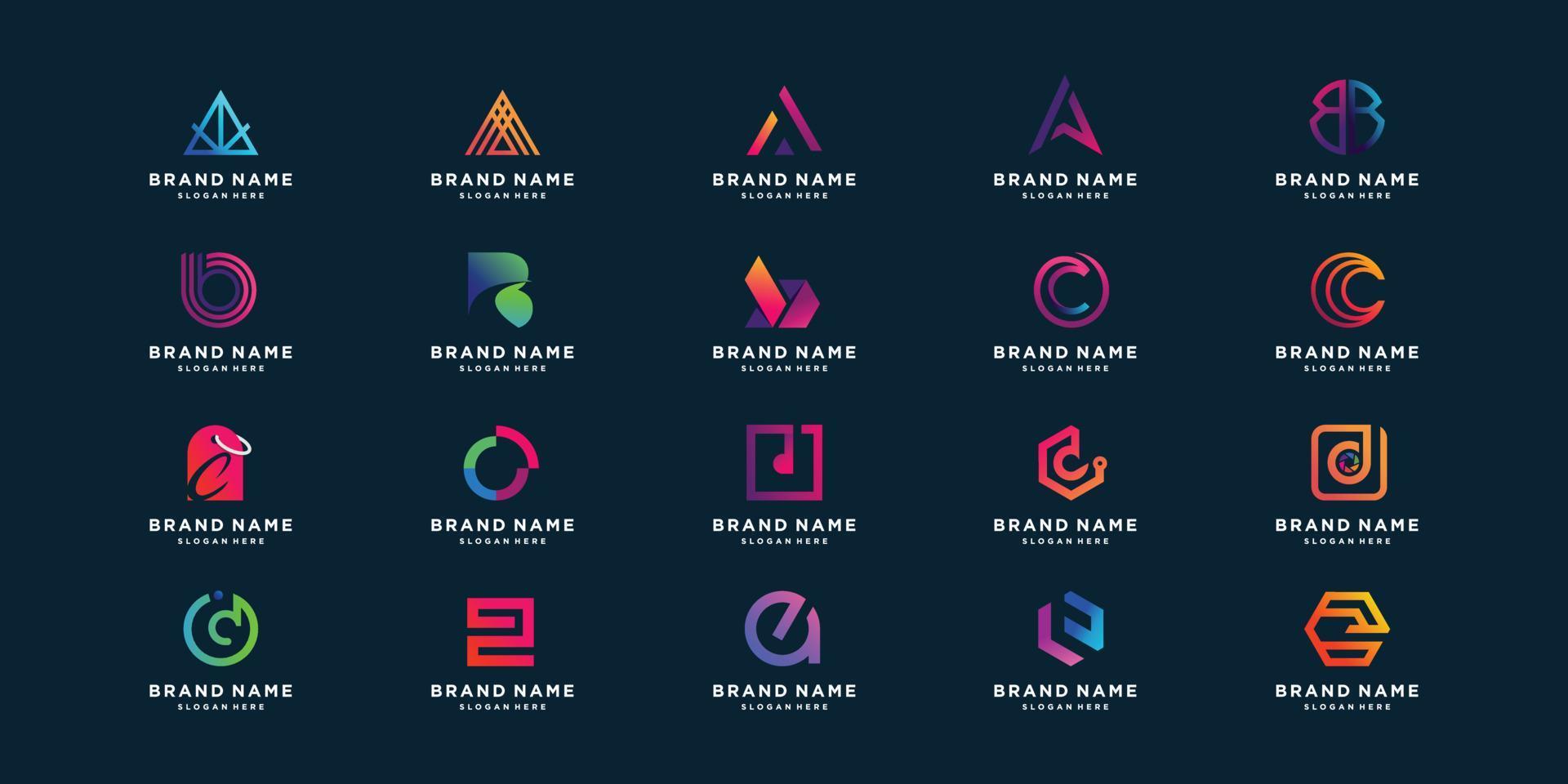 Letter  logo collection with modern abstract concept Premium Vector