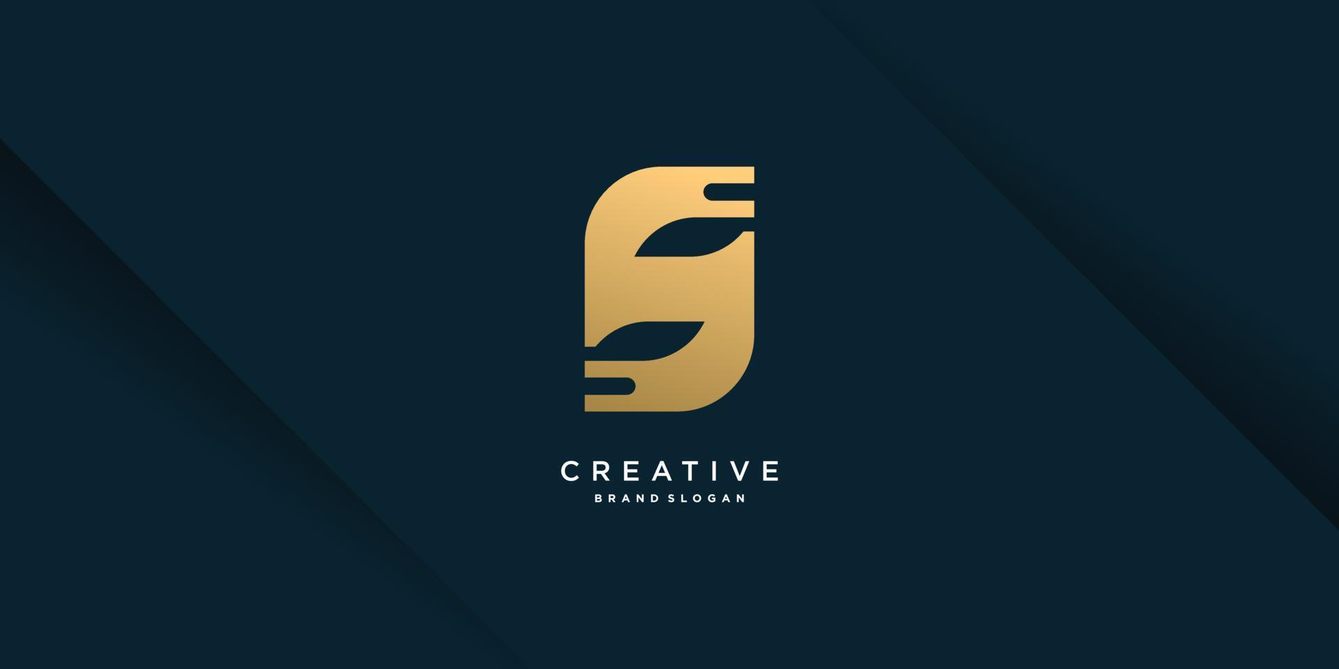 Letter S logo with modern unique golden concept for initial or company Part 3 vector