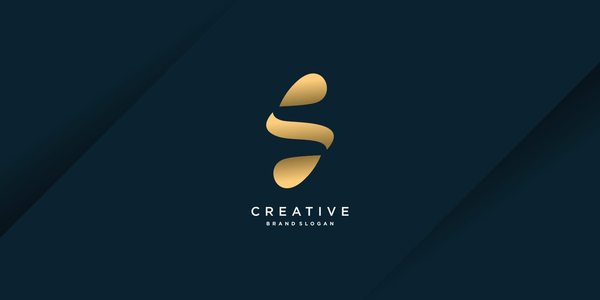 S logo with creative golden concept for company Premium Vector part 7