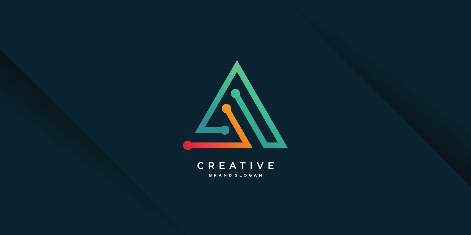 tecnología de logotipo creativo con forma de triángulo premium vector parte 5