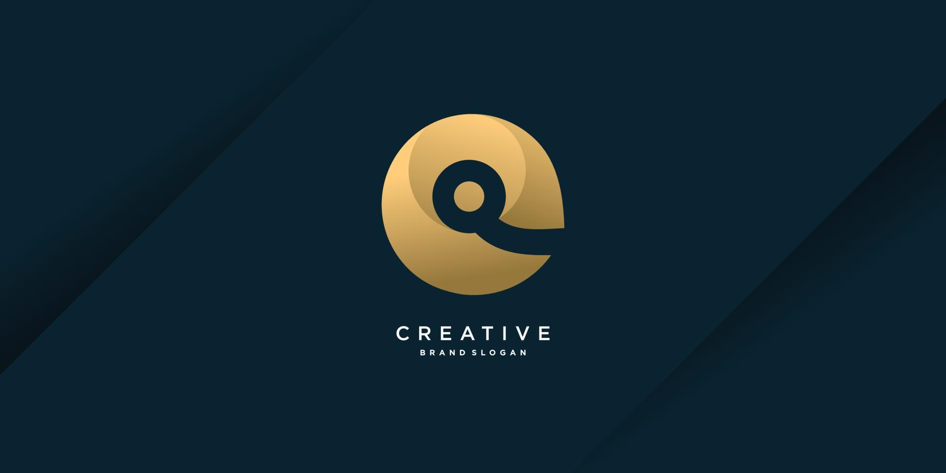 logotipo de letra con e inicial, con vector premium de concepto creativo moderno