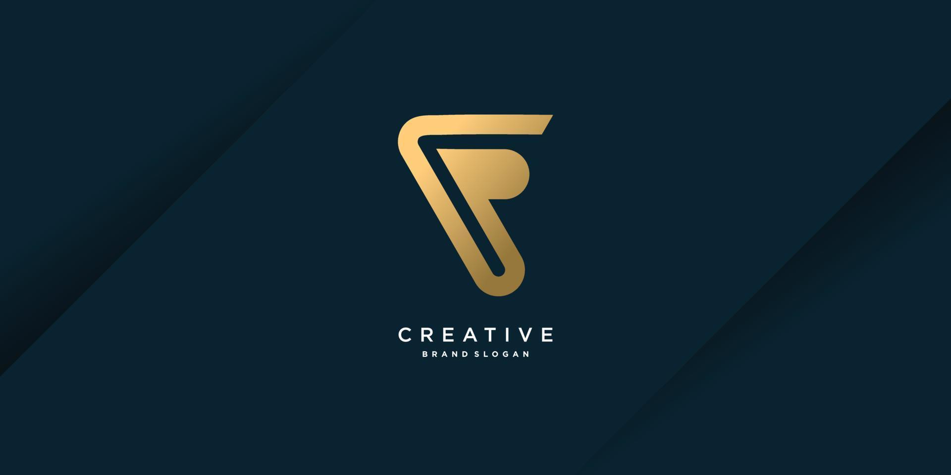 Letter logo with initial F, with modern creative concept Premium Vector