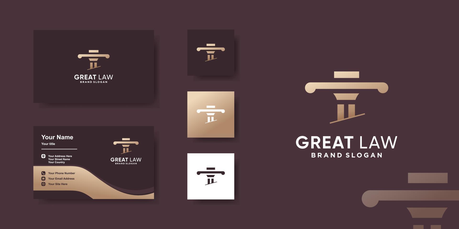 Law logo design template with creative style Premium Vector