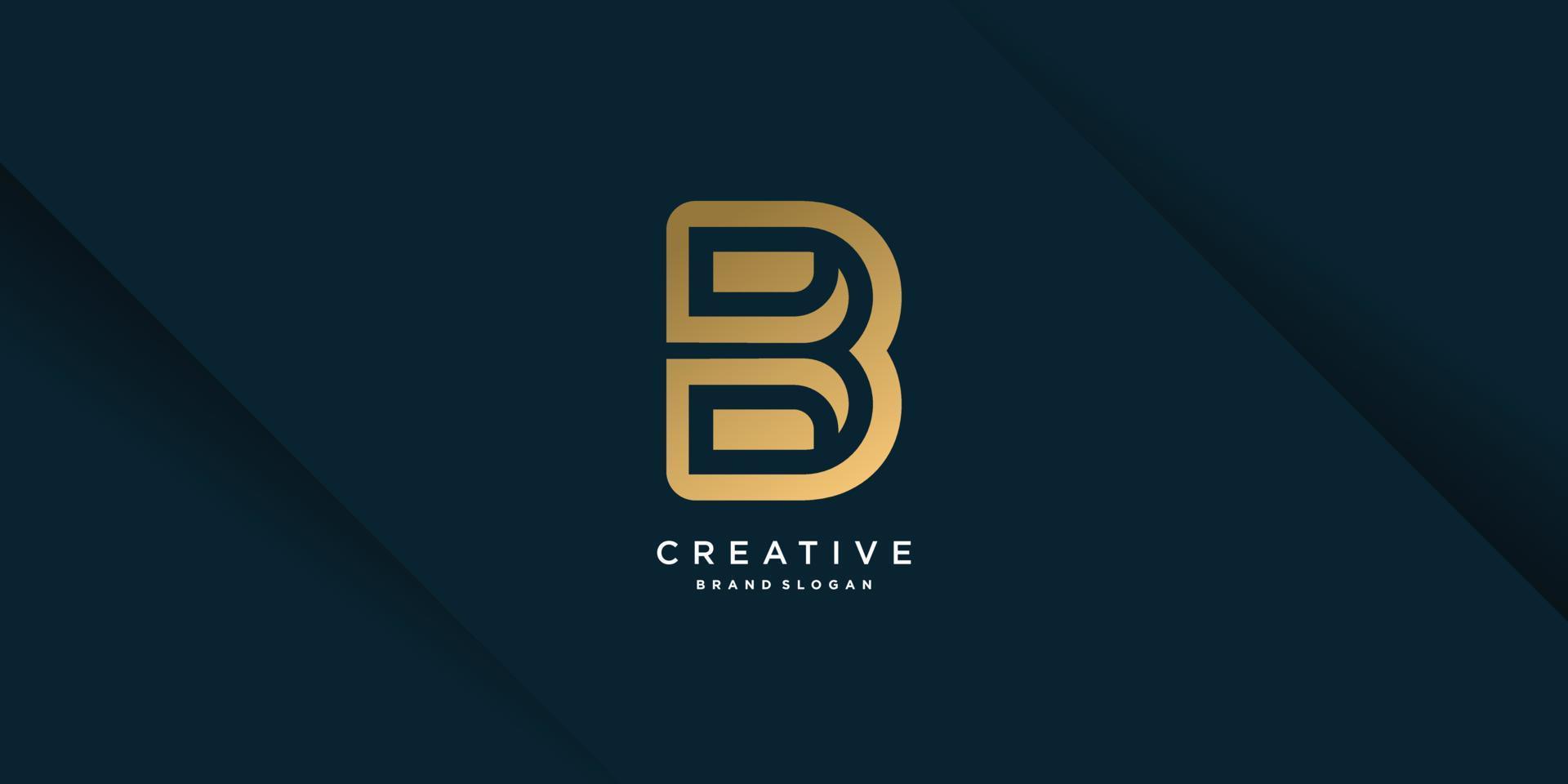 Golden creative logo with initial B, unique, letter B, Premium Vector part 6