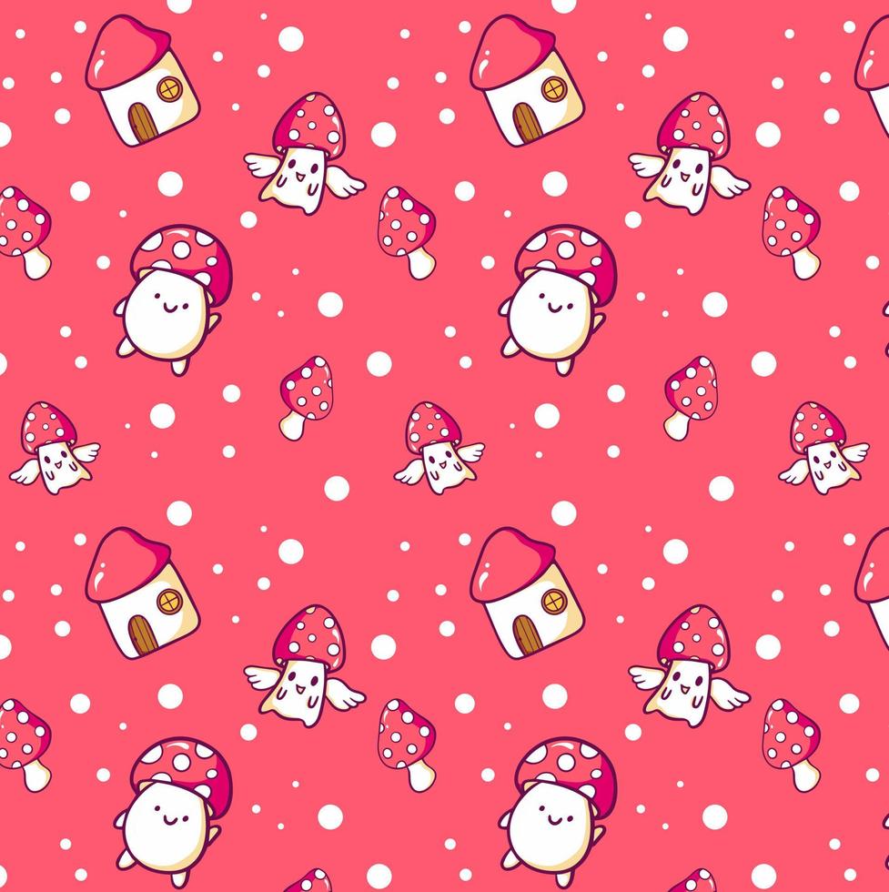 Mushroom Background Pattern vector