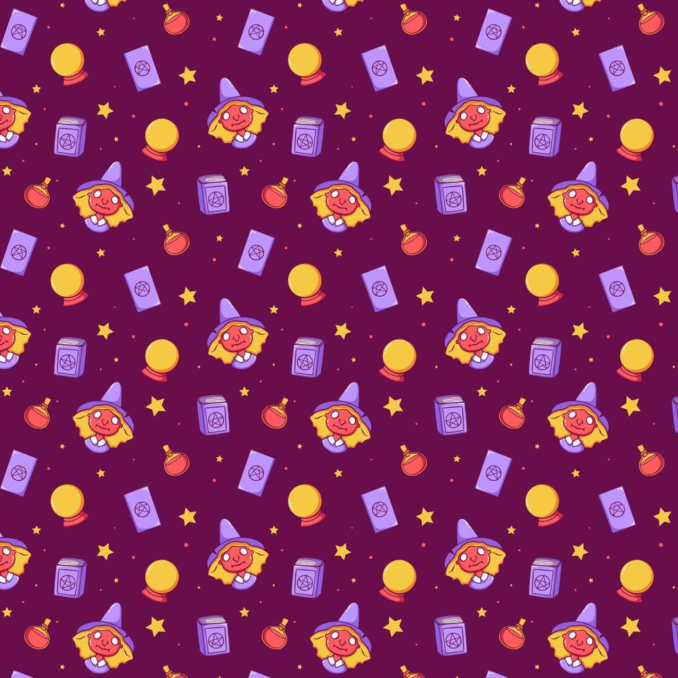 Cute Witch Background Pattern vector