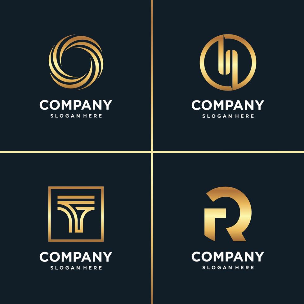 Letter logo collection with modern abstract style Premium Vector