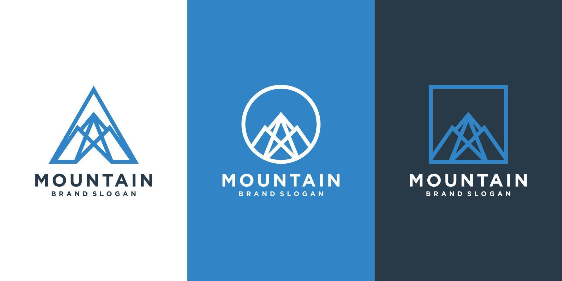 Mountain logo template with modern abstract concept Premium Vector