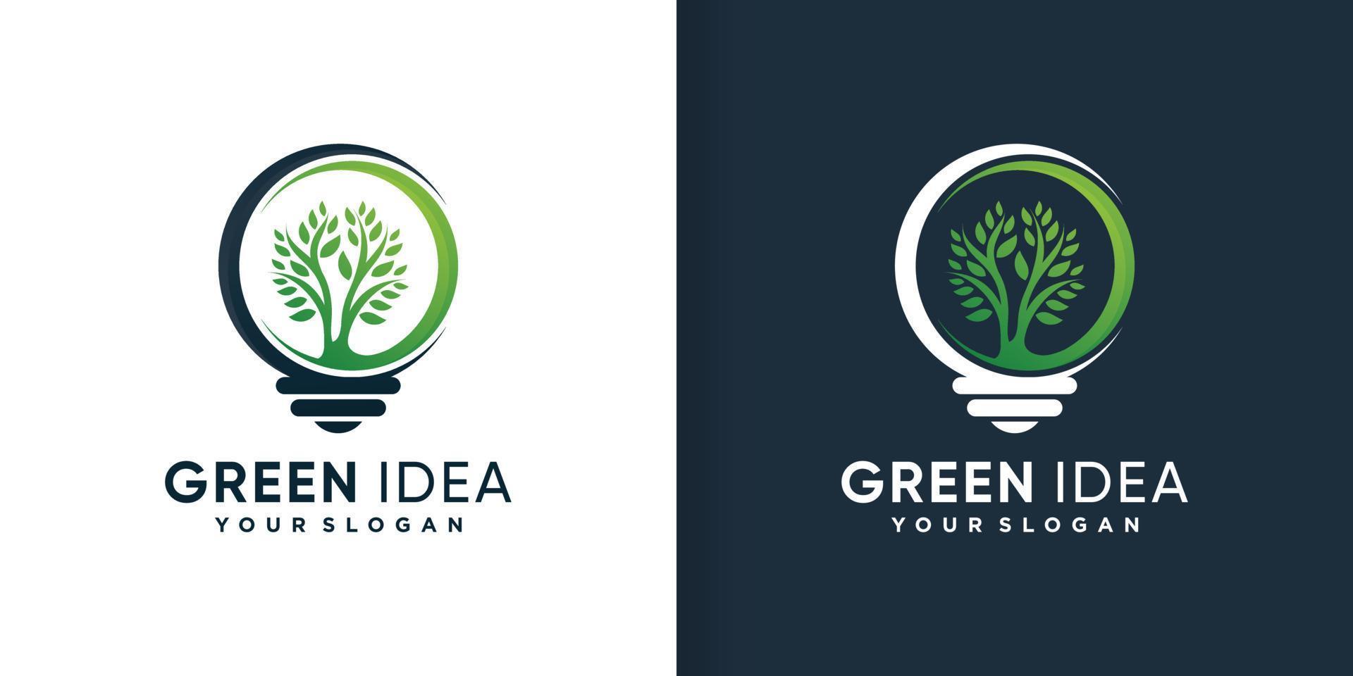 Tree logo with modern idea concept Premium Vector