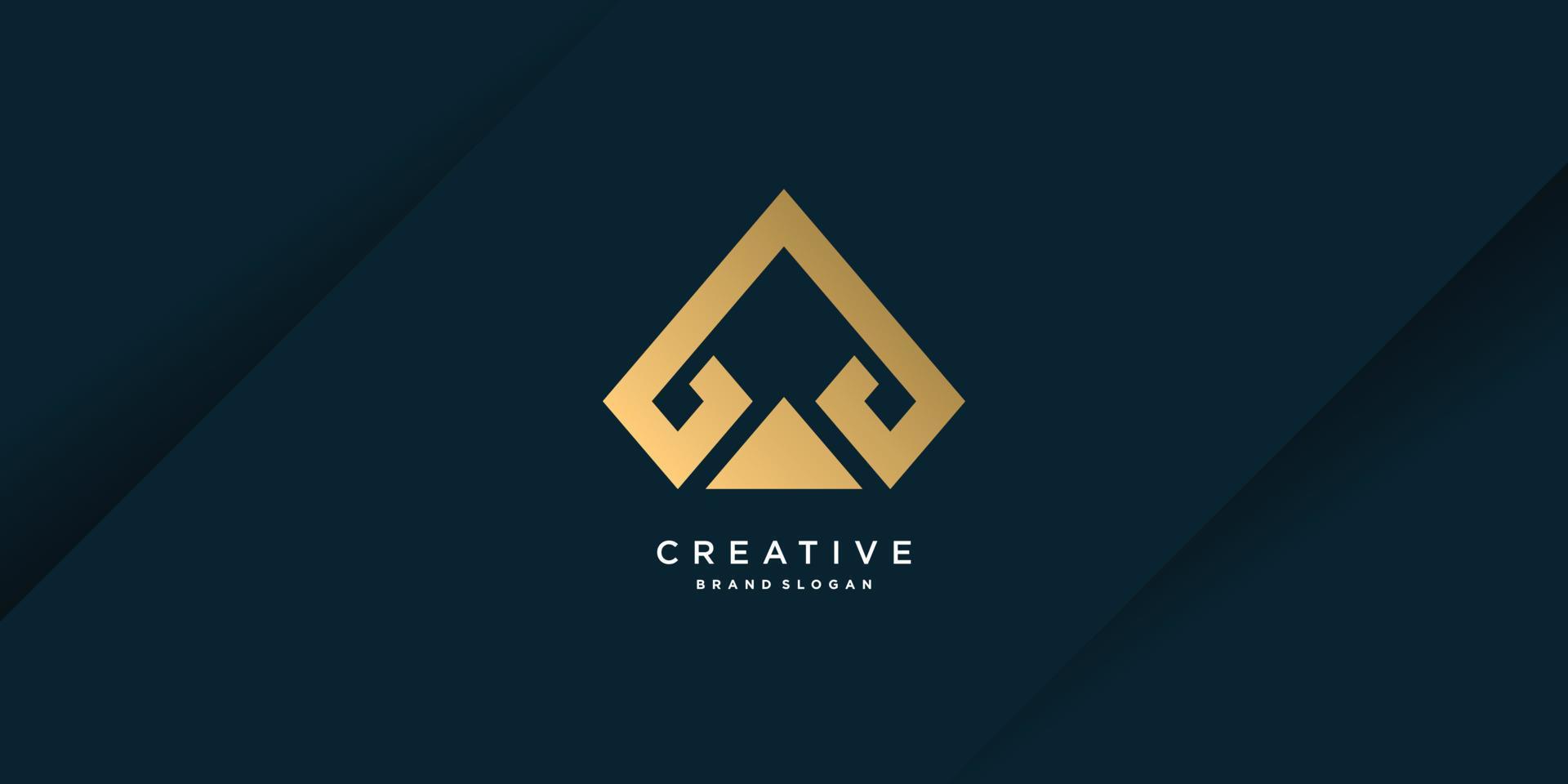 Letter a logo template with creative golden concept Premium Vector part 2