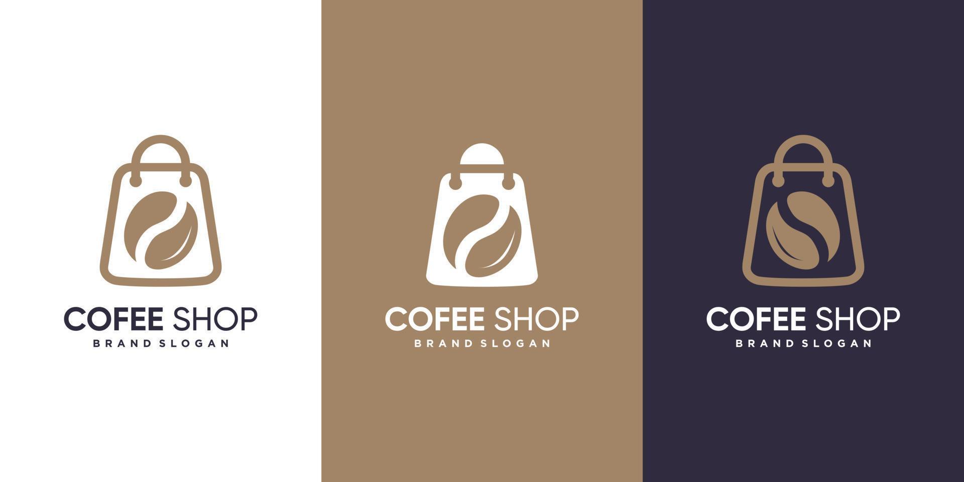 logotipo de cafetería con vector premium de concepto minimalista moderno