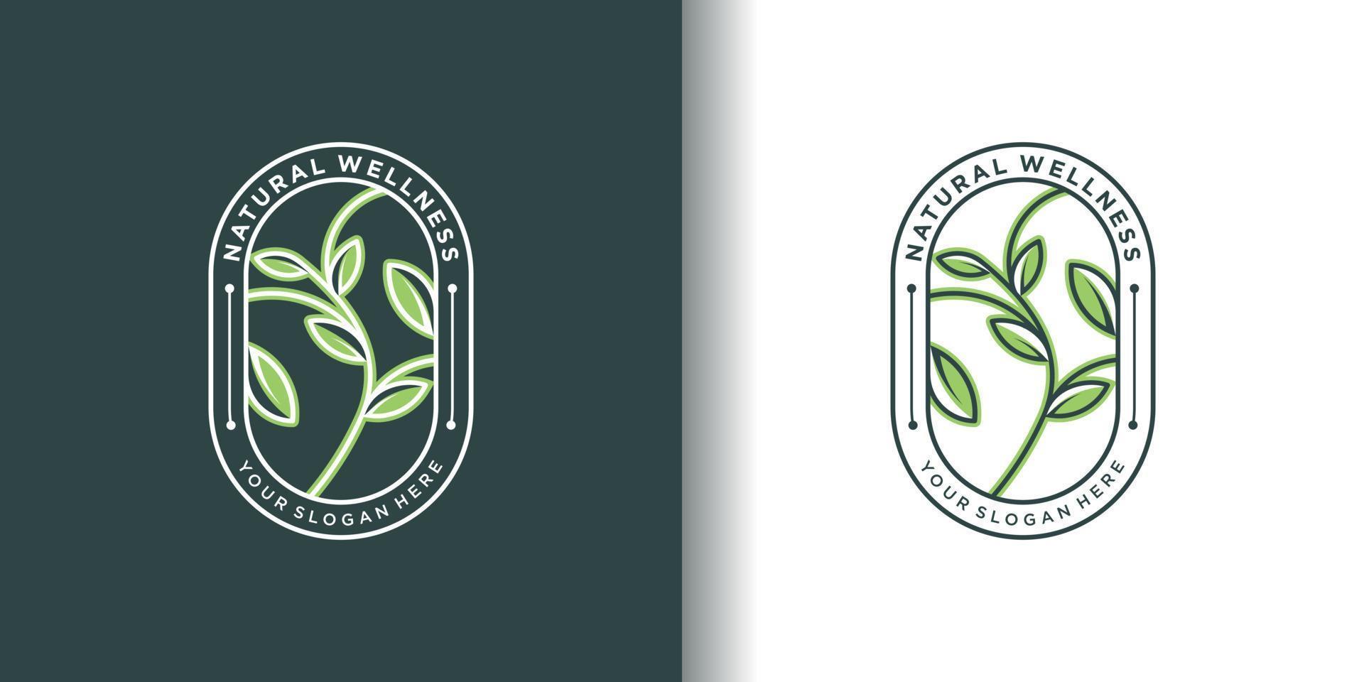plantilla de logotipo de bienestar natural con vector premium de concepto abstracto creativo