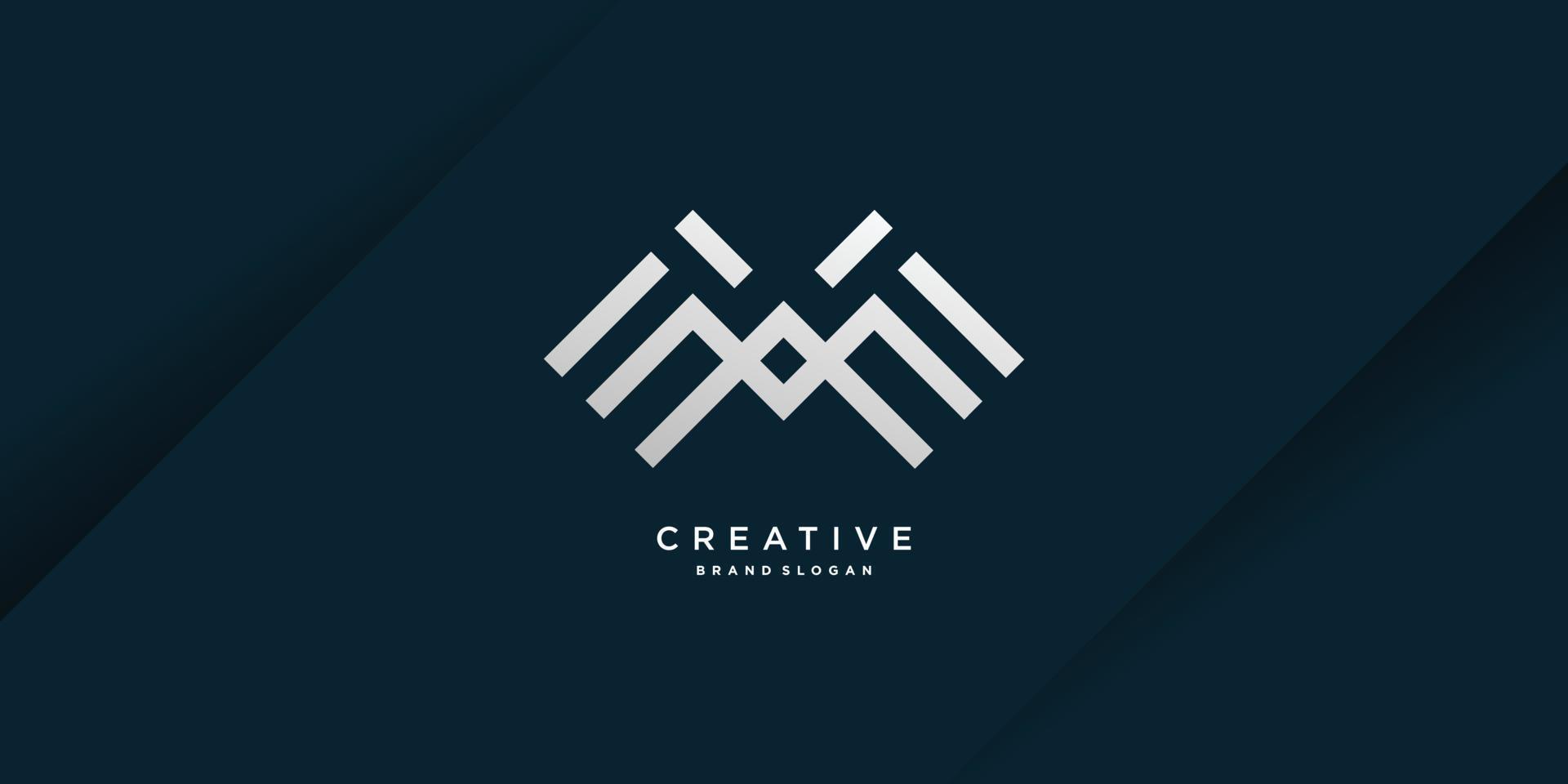 Monogram letter M logo with modern cool creative concept for initial or company Part 20 vector