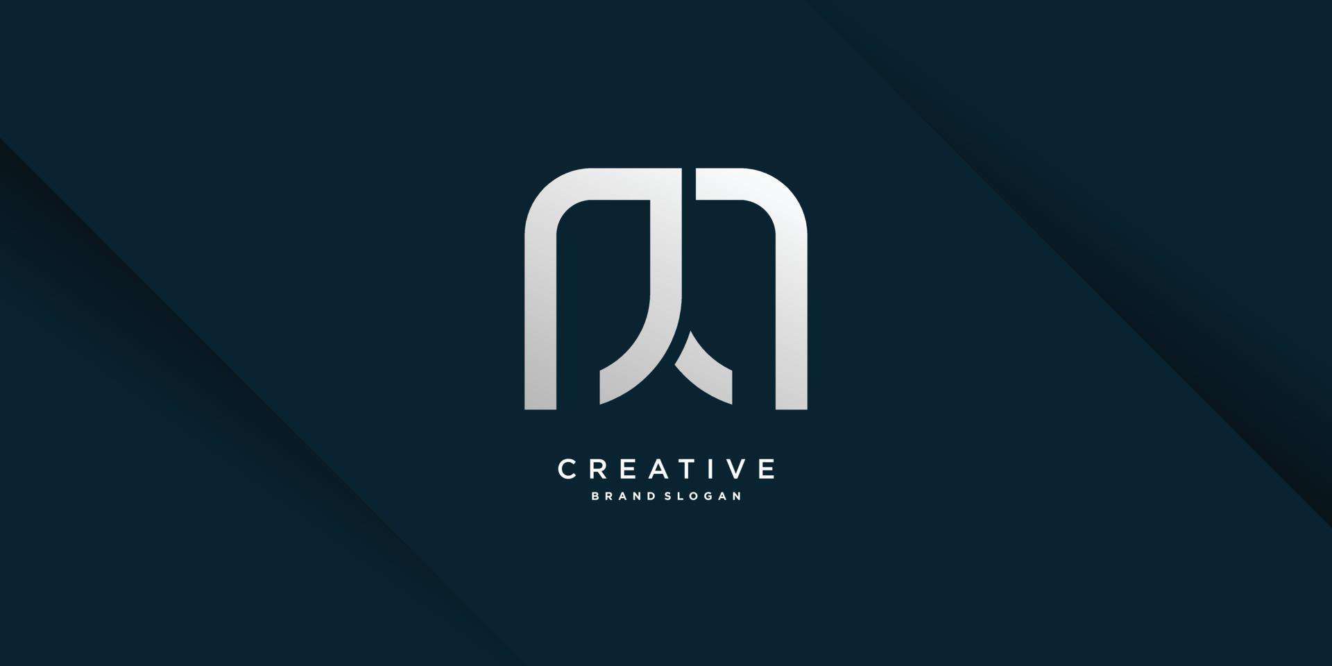 Monogram letter M logo with modern cool creative concept for initial or company Part 15 vector