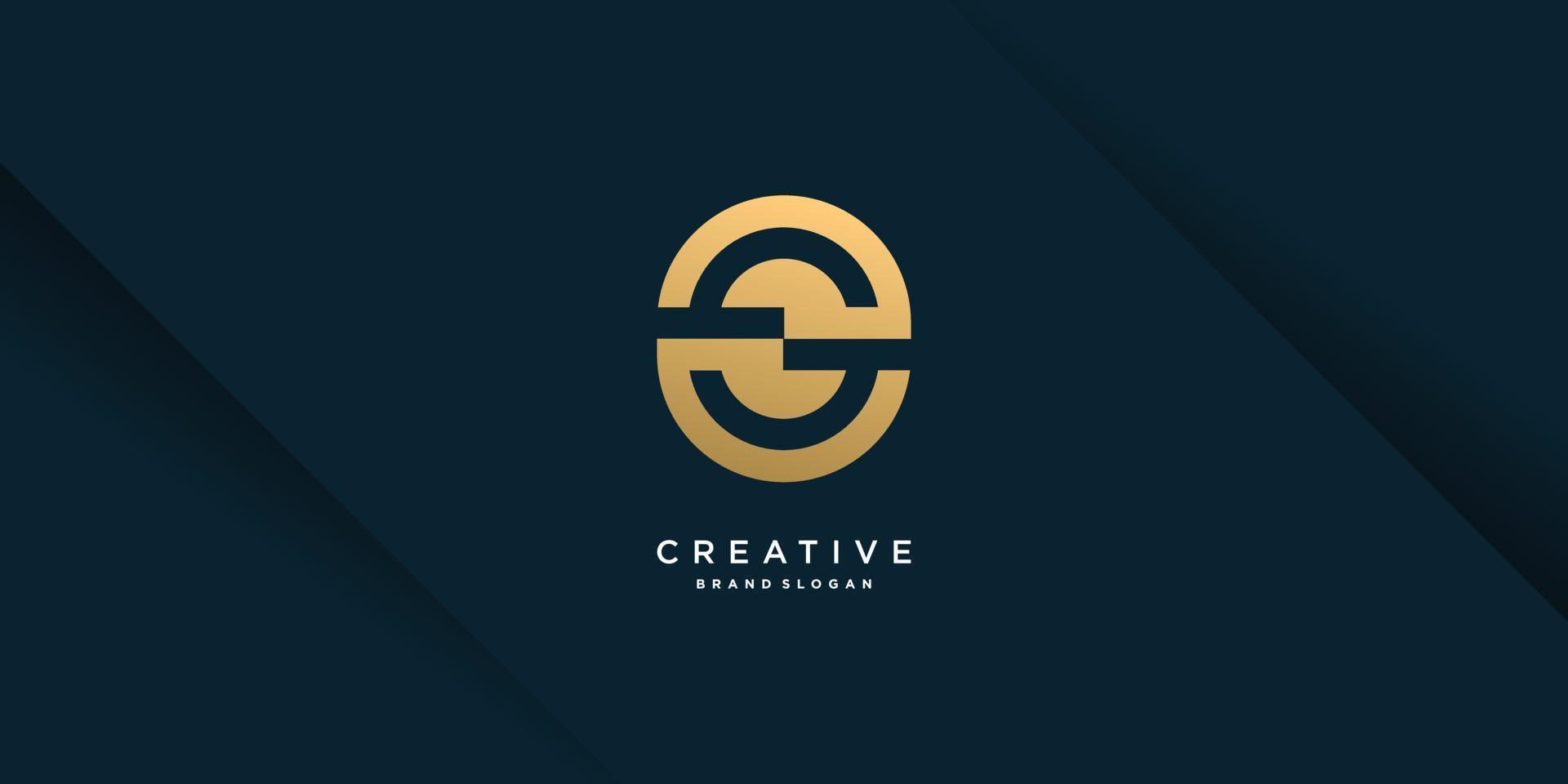 Letter S logo with modern unique golden concept for initial or company Part 2 vector