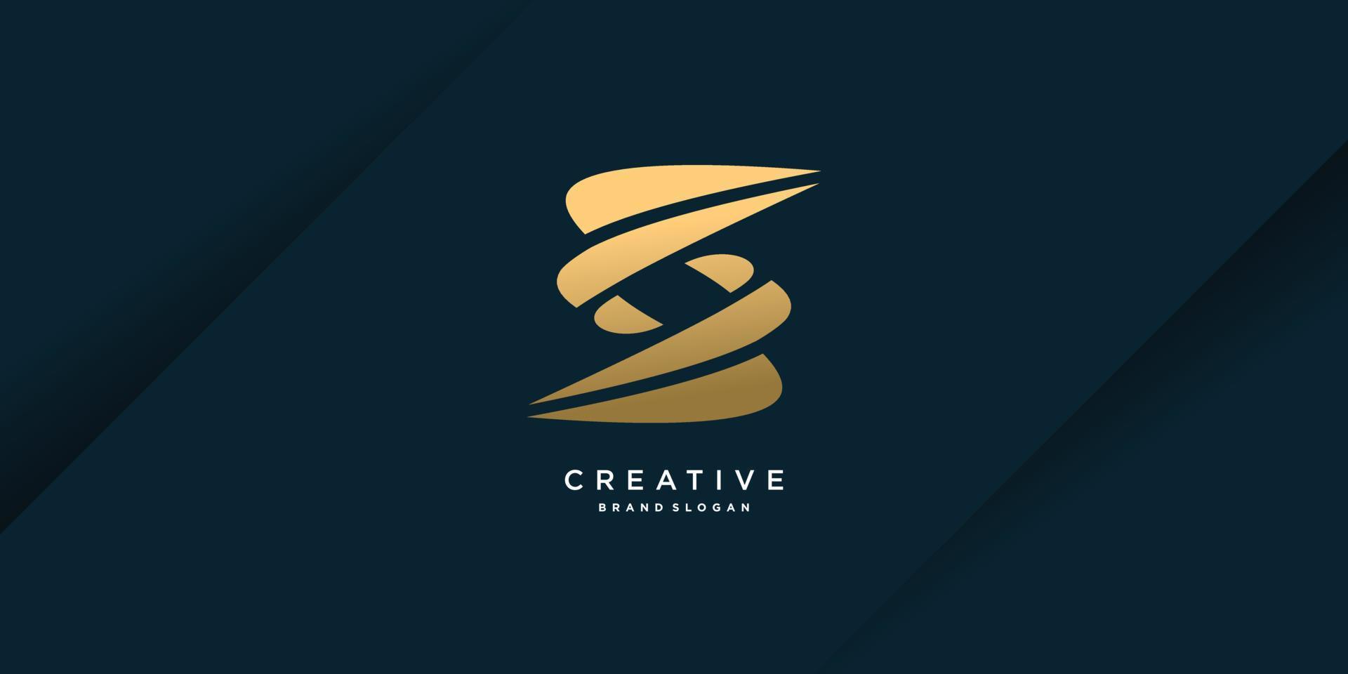 S logo with creative golden concept for company Premium Vector part 8