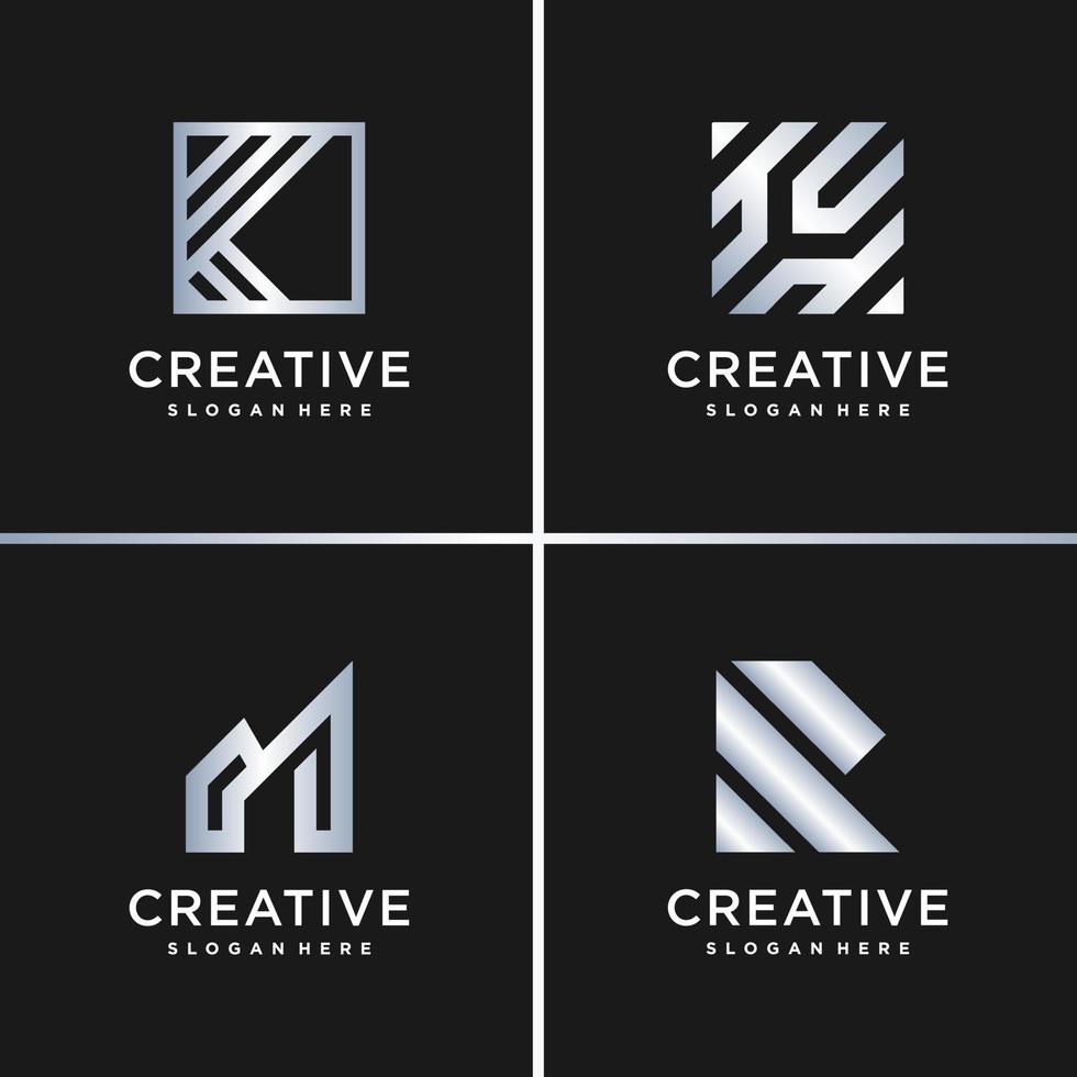 colección de logotipos de letras con vector premium de estilo único