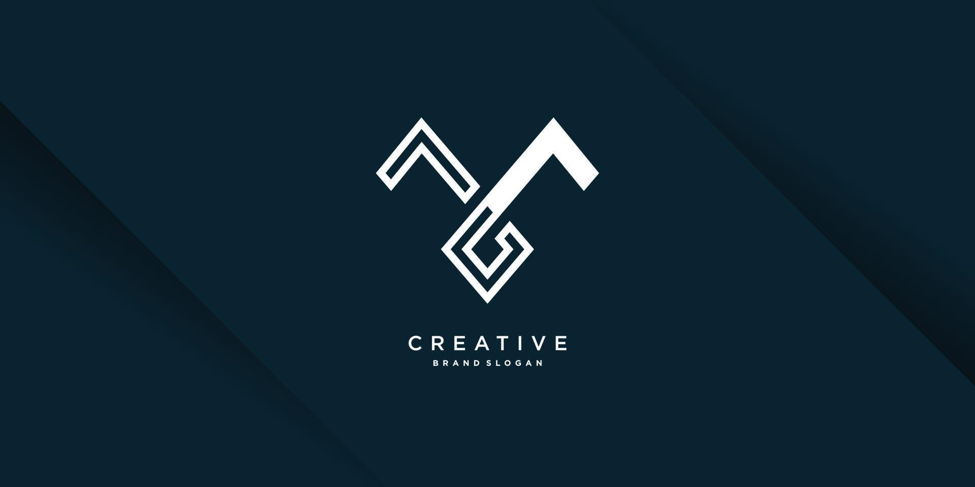 logotipo de letra inicial y con concepto creativo único premium vector parte 4