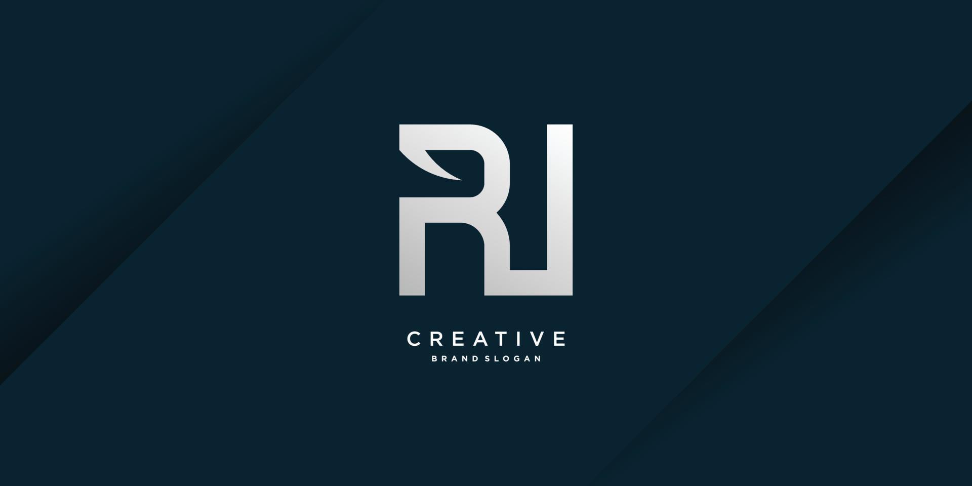 Monogram letter R logo with modern bold concept for initial or company Part 10 vector