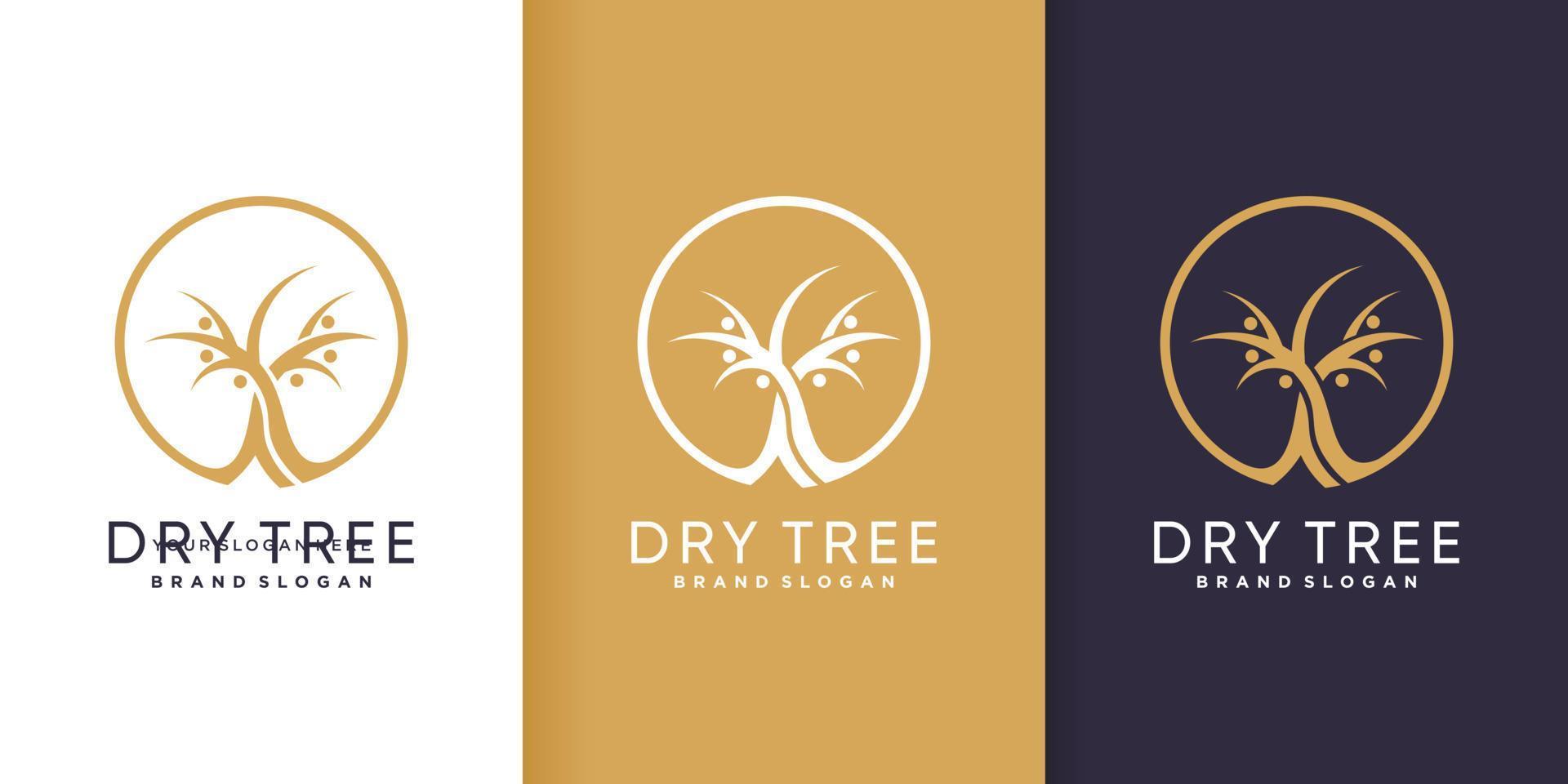 logotipo de árbol seco con vector premium de concepto abstracto creativo
